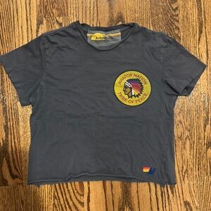 🌈 Aviator Nation ☮️ Tribe of Peace Short Boyfriend Tee T Shirt Indian XS